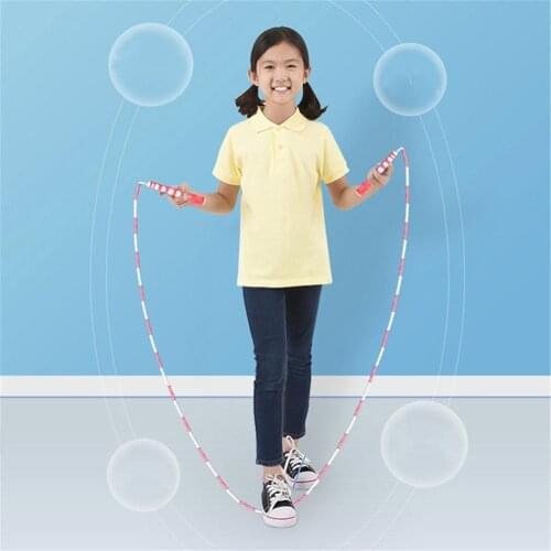 Bamboo Joint Skipping Rope PVC Beginner Non-slip Soft Beads Jump Rope for Body Building Fitness Exercise Gym Training THANKSLEE