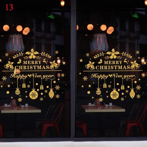 Glitter effect snowflake electrostatic Sticker Window Christmas Wall Stickers Kids room home decoration New Year wallpaper