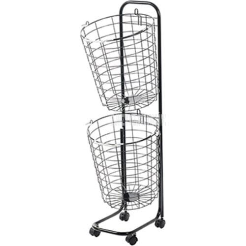 Large Gird 2 Layer Cloth Storage Basket Rack Bathroom Floor Stand Clothing Storage Sundries Iron Art Laundry Storage Basket