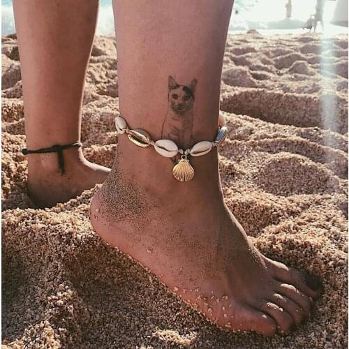 2021 Shell Anklets for Women Handmade Leather Woven Natural Shell Foot Jewelry Summer Beach Barefoot Bracelet ankle on Leg