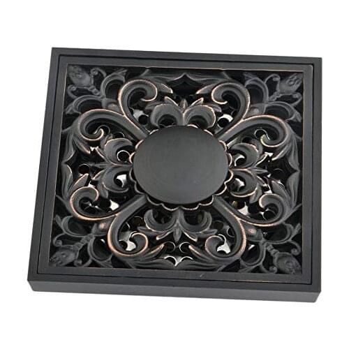 Bronze Floor Drainage Trap Garbage Square Floor Drainage & Filter Bathroom Toilet Drainage & Cleaning Accessories