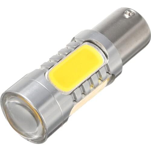 2pcs/lot 1156PY BAU15S PY21W 7.5W LED COB Bulbs Turn Signal Backup Light Lamp Amber Yellow Dome Brake Tail Lamp
