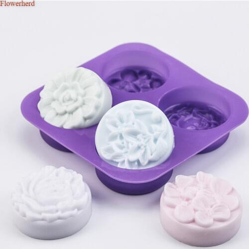 Flower Soap Mold Hydrangea Handmade Round Soap Mold Soft and Easy-Release Soap Silicone Mold Soap Making Supplies Chocolate Mold