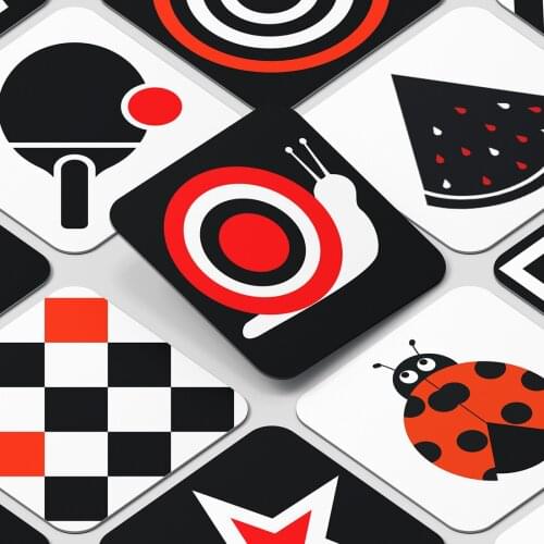 Montessori Baby Toys Sensory Toys Flashcards High Contrast Color Flash Cards For 3+ Month Baby Stimulation Juguetes C1642H