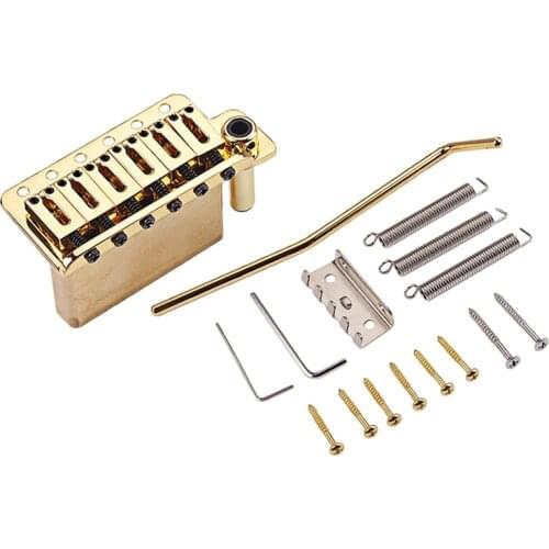 For ST Electric Guitar Tremolo System Brass Bridge + Saddles Guitar Tremolo Bridge Accessories