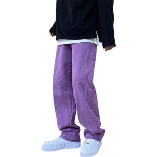 Denim Jeans Relaxed Fit Simple Polyester Men Fashion Jeans for Daily Wear Pants Men Joggers Sweatpants Men Clothing штаны 2021