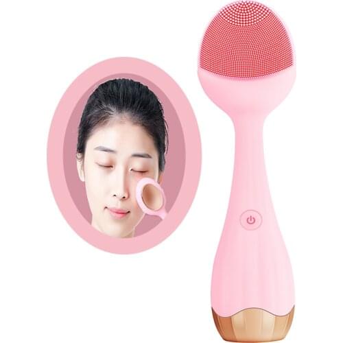 Facial Cleansing Brush Electric Silicone Sonic Face Brush For Makeup Removal,Blackhead Remove,Essence Absorption Face Massager