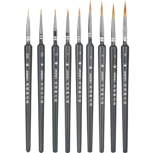 Gouache Watercolor Black Hook Line Pen Set Student Waterproof Stroke Wolf Pen Soft Fur Very Fine Acrylic Brush Art Supplies