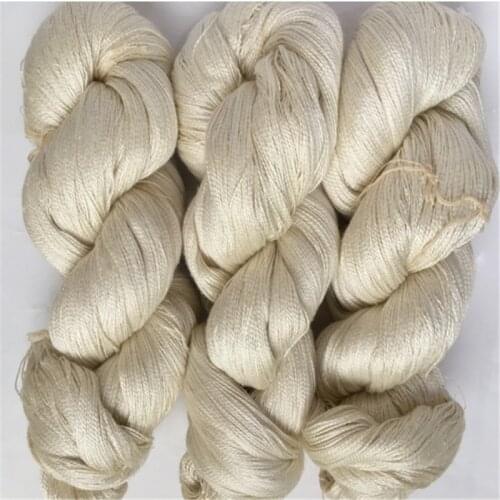 Hank silk yarn undyed natural 100% mumberry silk yarn hand knitting yarn raw white 1*50g