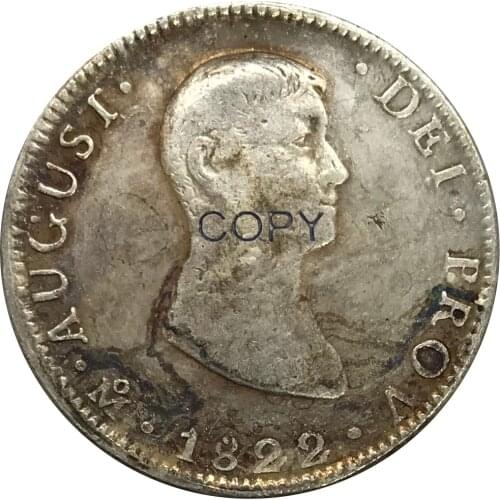 1822 Mexico 8 Reales Cupronickel Plated Silver Copy Coin
