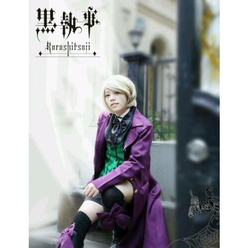 New Black Butler II Kuroshitsuji Alois Trancy Cosplay Costume Uniform Outfit+Ring Halloween Adult Costumes for Women/Men S-XL