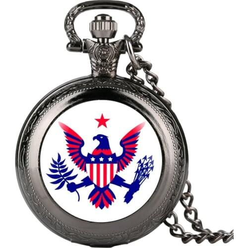 Creative Eagle Pattern Quartz Pocket Watch Retro For Women Men Large White Dial Durable Alloy Link Chain Gift For Pocket Watch