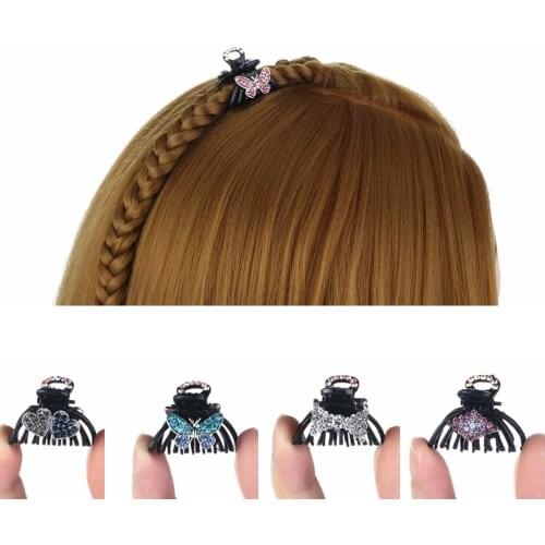 Mini Rhinestones Butterfly Hair Claws for Women Female Metal Bowknot Hair Clips Cute Crystal Barrettes Hairpins Hair Accessories