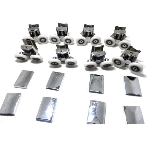 Set of 8 Shower Door ROLLERS /Runners/Wheels Top and Bottom 25mm