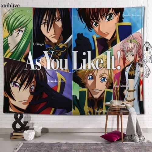 Wall Tapestry Japanese Anime Code Geass Background Decorative Wall Hanging For Living Room Bedroom Dorm Room Home Decor 70x95cm