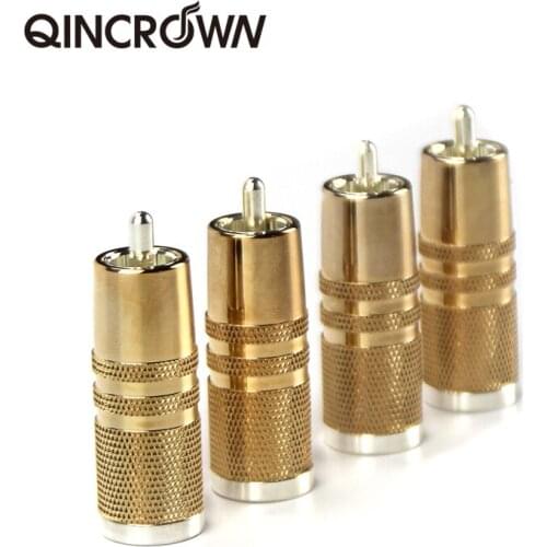 100% New Rhodium Plated RCA Lotus Plug HIFI DIY Audio Cable Connector