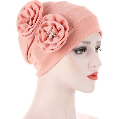 2021 New Elastic Fashion Turban Hat Solid Color Women Warm Winter Headscarf Bonnet Inner Hijabs Cap Muslim Hijab femme Wrap Head