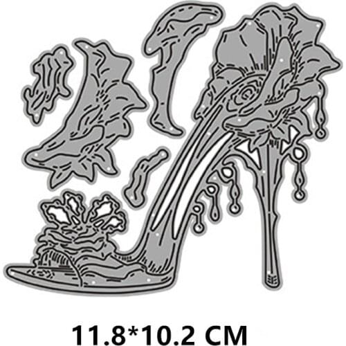 2021 New Rose High Heels Cutting Dies DIY Scrapbooking Embossing Paper Photo Frame Stamps Crafts Template Mould Stencils