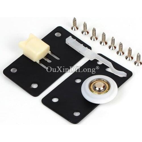 BRAND NEW 4Sets Wardrobe Sliding Door Rollers Pulleys Wheels Kit Cupboard Cabinet Door Moving Wooden Door Mute Wheels