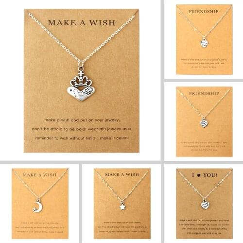 Imperial Crown Heart Best Friends Love Thank You Pendants Necklaces Women Men Girl Unisex Fashion Jewelry Christmas Gift