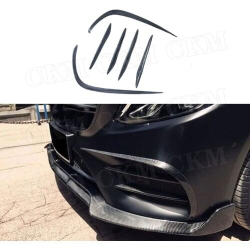 Carbon Fiber Material Front Bumper Air Vent Covers Strips For Mercedes-Benz E Class W213 E250 E300 E400 Sport Sedan 2017-2019