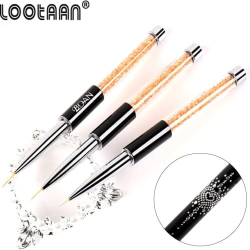 Lootaan Professional 5mm/7mm/9mm Nail Brush Hand Draw Tips Drawing Line Painting Pen Tools Manicure Nail Art Brush Decoration