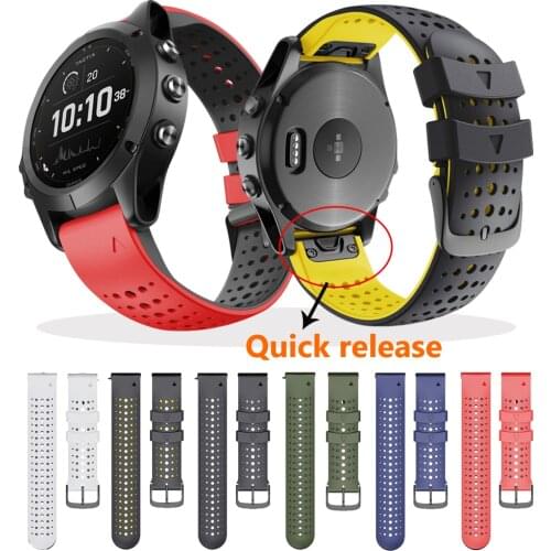 22MM Colorful Quick Release Watchband Strap For Garmin Fenix 5 5 Plus 6 6X Pro 3HR 945 Watch Silicone Easyfit Wrist Strap Correa