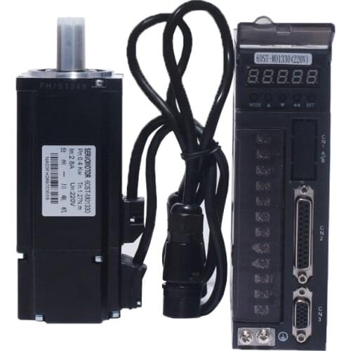 High quality Servo motor set 200W AC220V 60ST AC Servo Motor 0.637N.M3000RPM with Servo Driver