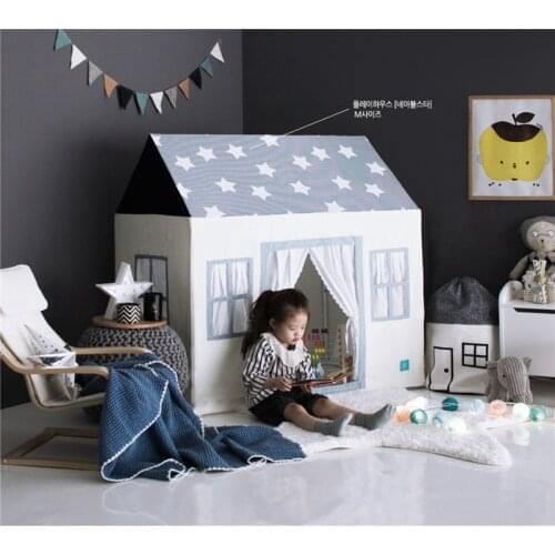 INS Nordic Cute House Storage Bag Child Kids Baby Collect Toys Clothes Luggage Sack 100% Cotton Canvas Pouch Organizer