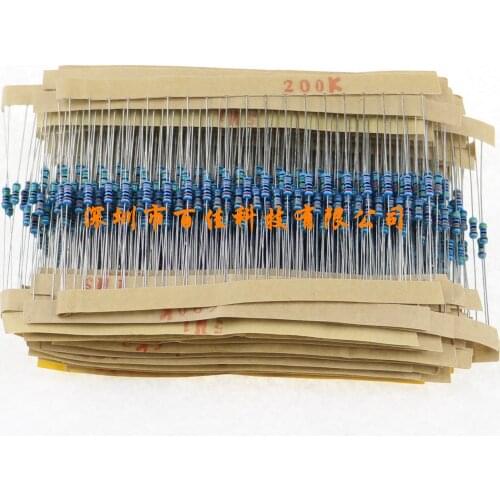 820pcs 1/4W Metal Film Resistor Pack 41 kinds specifications Commonly Used 1% Direct Plug Color Ring Electronic Components