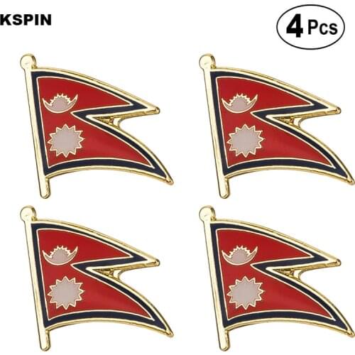 Nepal Flag Pin Lapel Pin Badge Brooch Icons 4pcs