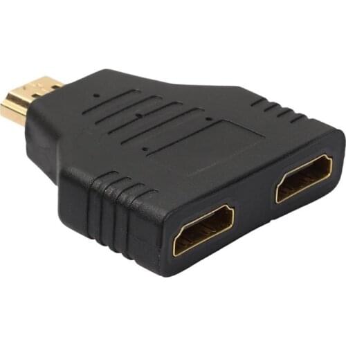 1Pcs Portable 1080P HDMI-compatible Male to 2 Female 1 In 2 Out Splitter Adapter Protector Suitable For Transmit Digital Signal