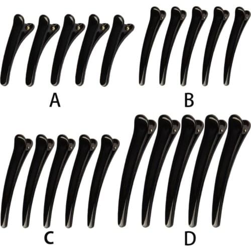 1Pc Women Girls Black Plastic Single Prong Hair Clip Professional Hairdressing Salon Non-Slip Hair Bows Alligator Barrettes DIY