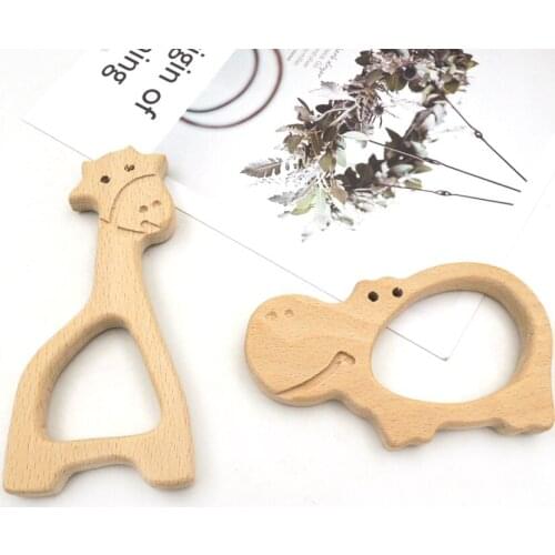 10pcs 98mm big hippo shape GERMANY WOOD beech pendent 120mm GIRAFFE WOODEN TEETHER hand animal large baby wood teether EA335