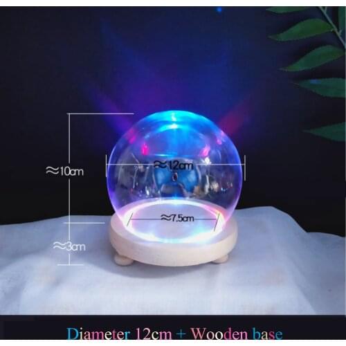 12cm diameter Promotional DIY Gift Glass snow dome with LED light colorful LED light flash decoration globe wholesales