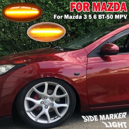 2pcs Dynamic Side Marker Flowing Lights Car Styling LED Side Indicator Turn Signal Light For Mazda 5 (CR19) 2005-2010