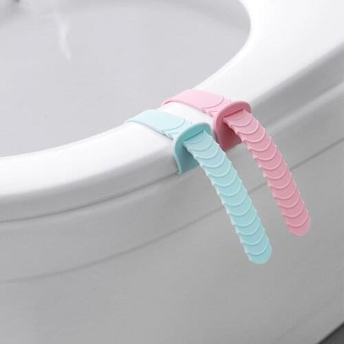 2pcs Portable Toilet Closestool Seat Handle Toilet Seat Cover home Lifter adjustable Silicone Sanitary Seat Cover Lifting Device