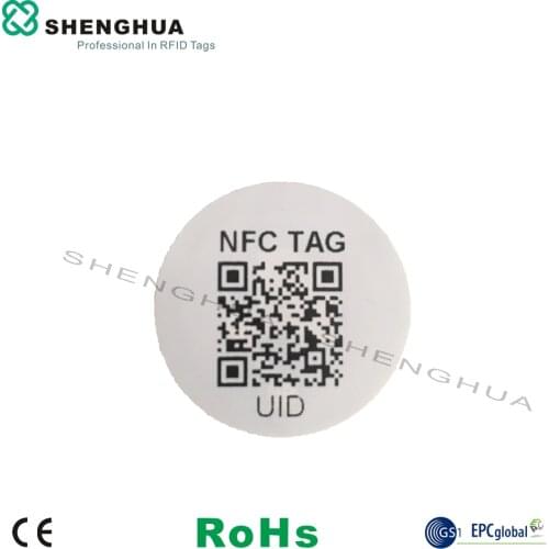 2000pcs Round 13.56mhz RFID NFC Tag Label Sticker Wet Inlay N tag213 With QR code URL UID Printing For Phone Control