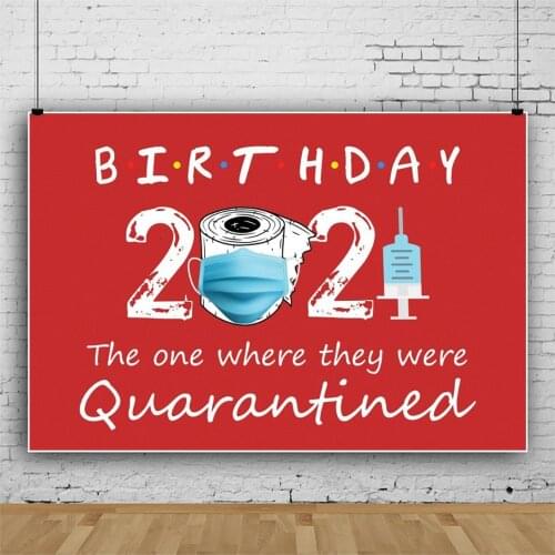 2021 Quarantine Red Theme Baby Backdrops Photo Background Happy Birthday Party Decorations for Photography Props
