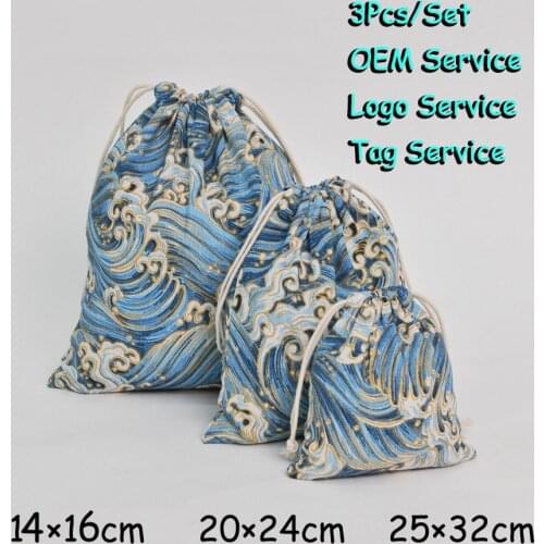 3Pcs/Set Floral Dried & Artificia Pouch Cotton Linen Pouch Cute Bag Perfume Aroma Bag Scoks Bag Underware Bag Can Cutomized Logo