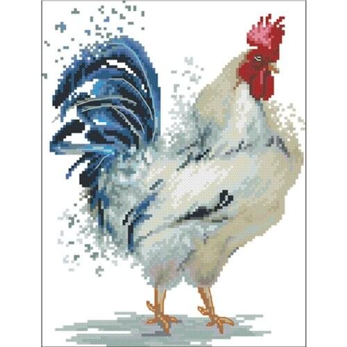 Watercolor rooster patterns Counted Cross Stitch 11CT 14CT 18CT DIY Cross Stitch Kits Embroidery Needlework Sets home decor