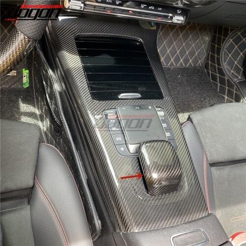 Real Carbon Fiber Car Gear Knob Head Sticker Cover Trim For Benz A Class W177 V177 A180 A200 A220 A250 A35 A45 AMG Accessories