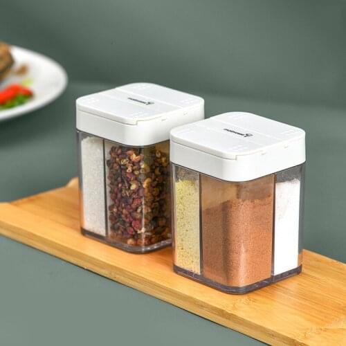 Japanese Style Kitchen Seasoning Tank Seasoning Tank Quarter Seasoning Tank Moisture-Proof Salt Tank Lid Sliding Cooking Tools
