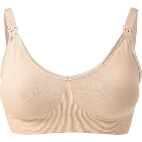 NCVI Womens Maternity Nursing Seamless Bra, Wirefree Clip Down Soft Support Bra for Pregnancy Sleeping and Breastfeeding