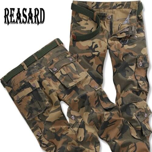 Tactical Pants Male Camo Jogger Casual Mens Cargo Pants Cotton Trousers Multi Pocket Military Style Army Camouflage Black urban