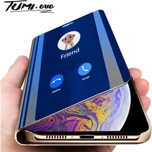 Luxury Smart Mirror Flip Phone Case For iPhone 6 6S 7 8 Plus X Cover Leather Holder Standing for iPhone XR XS Max Cases