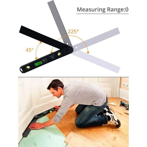 Digital Electronic Protractor angle finder Level Measuring Gauge meter inclinometer ruler 0-225 degree 400MM metal material