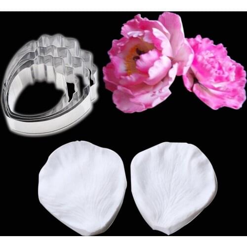 Flower Petal Peony Veiner for Decoration Wedding Fondant WaterPaper Gumpaste Moulds,Sugarcraft Cutters CS258