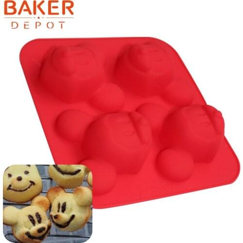 Mouse silicone cake soap molds dessert bakeware tool biscuit jelly pudding ice mold chocolate pastry baking molds 4 lattices