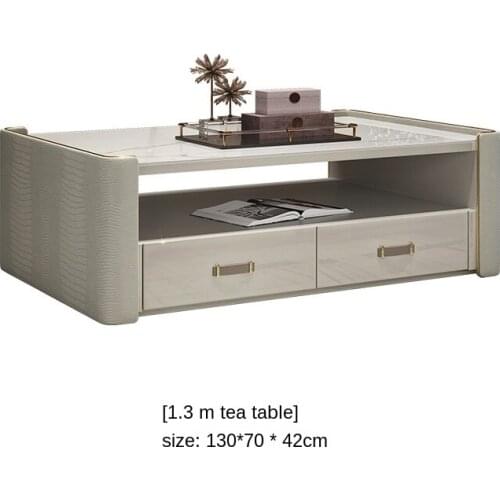 Rock plate tea table TV cabinet combination small family living room modern simple storage tea table Hong Kong Style